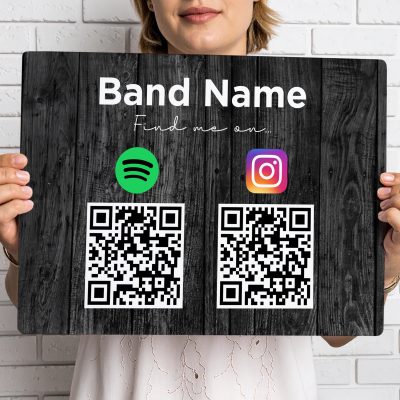 Musician QR Code Sign for Merch Table Personalised Band Social Media Display