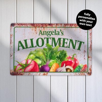 Personalised Garden Allotment Sign Custom Metal Shed Wall Art Outdoor Garden Plot Decoration