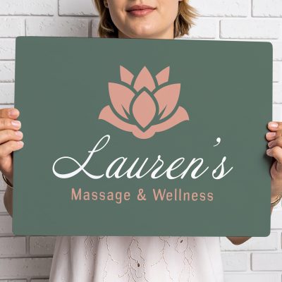 Lotus Flower Yoga Studio Decor Personalised Metal Wall Art Zen Meditation Room Sign