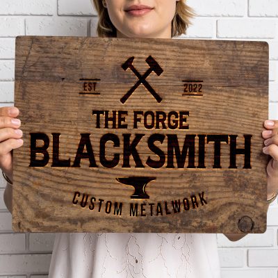 Personalised Blacksmith Workshop Sign Metal Garage Wall Art Custom Welding Shop Decoration