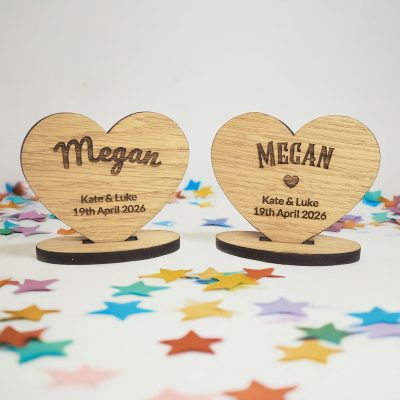 Personalised Engraved Wooden Place Cards Custom Wedding Table Setting Decor