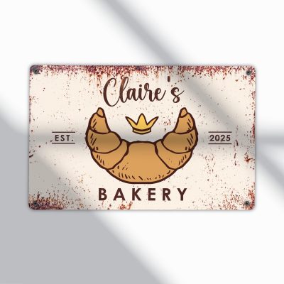 Personalised Bakery Metal Sign Custom Cake Shop Wall Art Kitchen Pastry Decoration Business Display