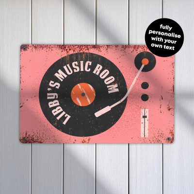 Personalised Home Studio Sign Custom Music Room Wall Art High Gloss Aluminium Plaque Decoration