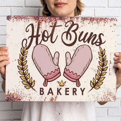 Personalised Bakery Metal Sign Custom Cake Shop Wall Art Pastry Kitchen Display Business Decoration
