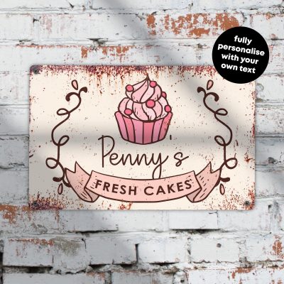 Personalised Bakery Metal Sign Custom Cake Shop Wall Art Kitchen Pastry Display Business Decoration
