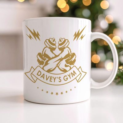 Personalised Retro Gym Mug: Vintage Workout Coffee Mug