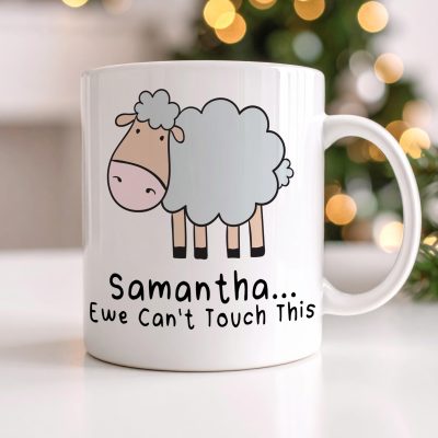 Funny Sheep Pun Mug Personalised Ewe Gift Custom Coffee Cup for Her